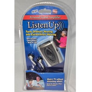 Listen Up Personal Sound Amplifier As Seen On TV Hearing Enhancer New in Package